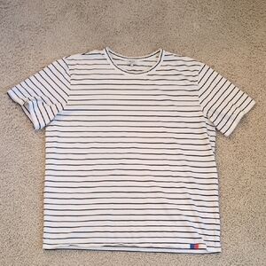 KULE Mister White and Black Striped Short Sleeve Tee